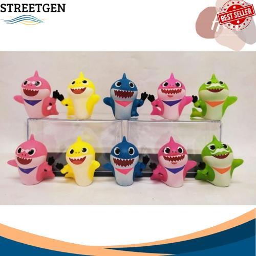Unik Topper Baby Shark Set Lucu Hiasan Kue Ulang Tahun Dekorasi Birthday Cake Mainan Pajangan Ikan H