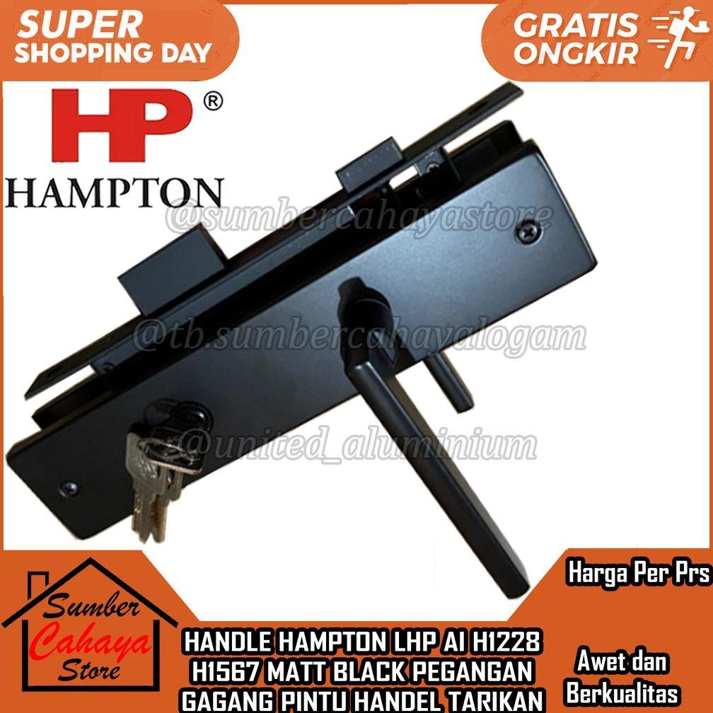 HANDLE HAMPTON LHP AI H1228 H1567 MATT BLACK HITAM HANDEL HENDEL GAGANG PINTU KUNCI RUMAH PEGANGAN T