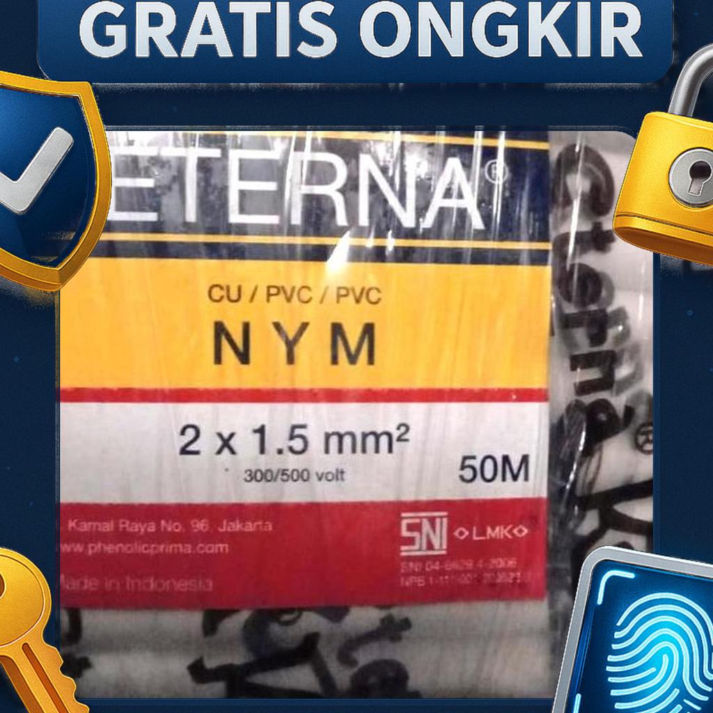 Kabel Listrik Tembaga Nym Eterna 2 X 1.5 Roll