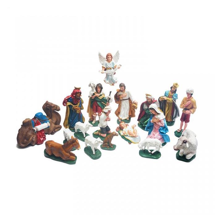 Patung Set Natal 25cm - Patung Kandang Kelahiran Yesus (18 bh patung)