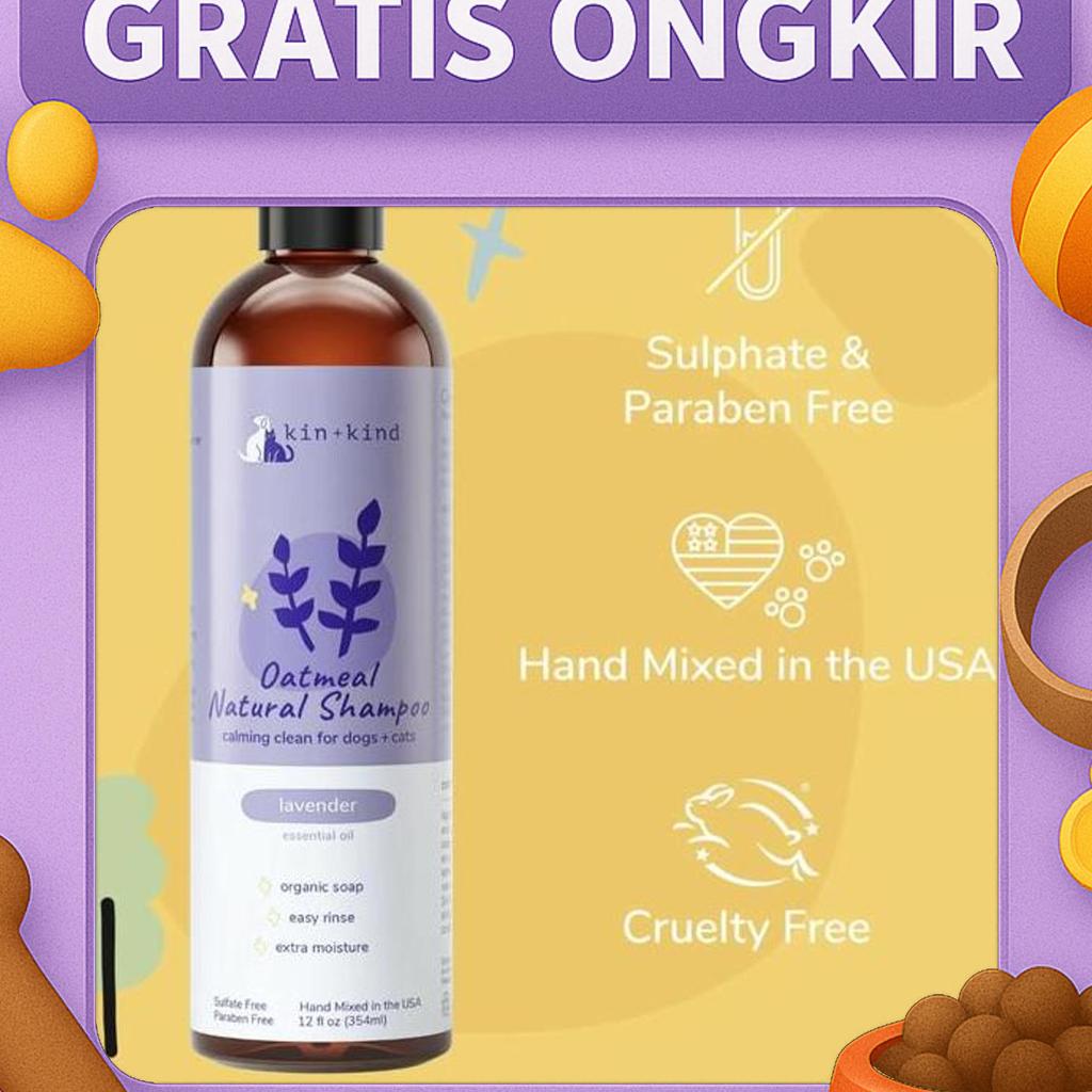 Kin+Kind Pet Natural Shampoo Premium Cat Dog Anjing Kucing Kin Kind