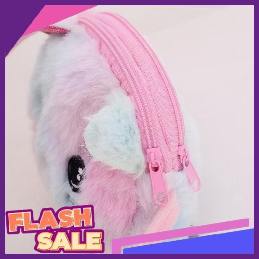 TERBAIK TAS SELEMPANG KUCING BULU MULTICOLOR Import Anak Perempuan Lucu Bentuk Kucing Warna Pastel T