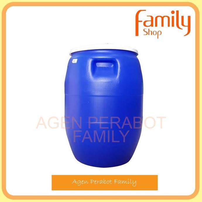 Gentong Air / Tong Air 60 L / Tempat Sampah Green Leaf 60Liter Biru Plastik Putih