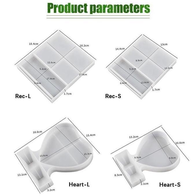 Cetakan Resin Silikon S/L Pigura Bingkai Foto Photo Frame Mold Silicone Silikon Bentuk Hati & Perseg