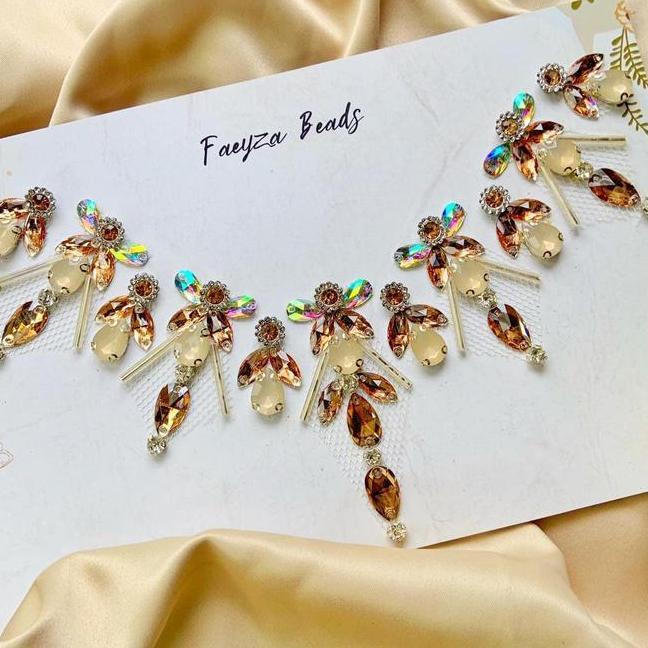 Payet Rangkai F18 Payet Leher Bisa Custom Warna Renda Elegant Anyaman Mutiara