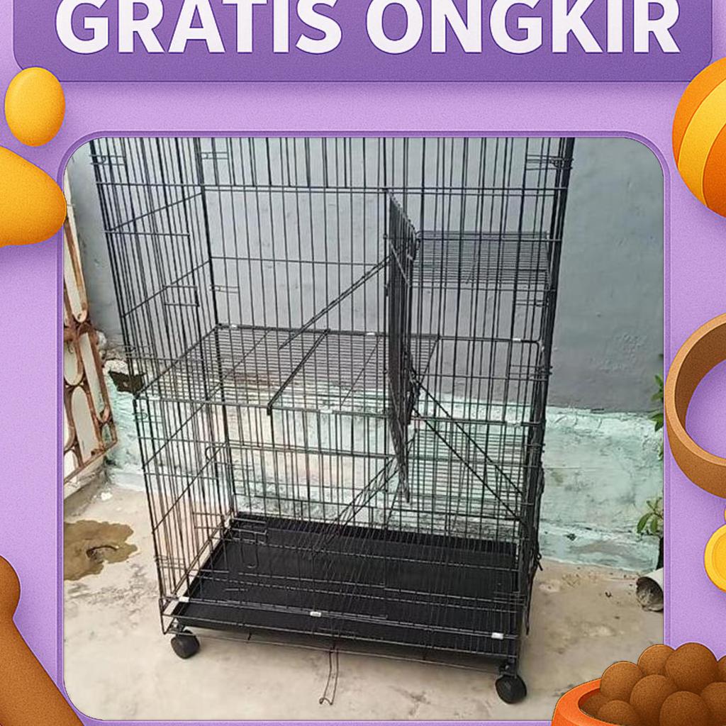 Kandang Kucing Lipat Tingkat Size L