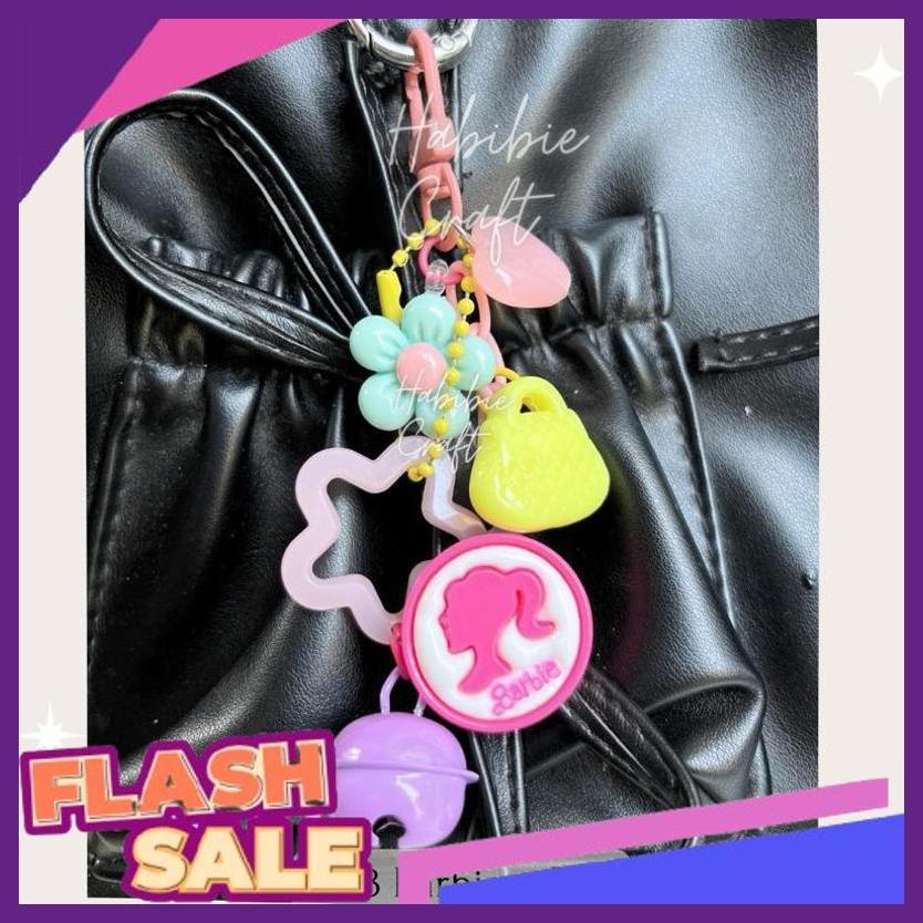 TRENDING Key Chain Barbie Series by Habibie Craft Gantungan Kunci Boneka Tas Handphone Hape HP Pink 