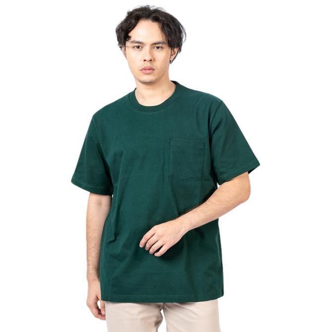 Erigo T-Shirt Basic Pocket Chet Green - Kaos Basic Hijau Pria & Wanita