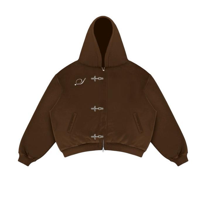 Satisfaction Fireman Clasp Hoodie Double Double Zipp 375Gsm Startle Brown Termurah Best Quality 100%