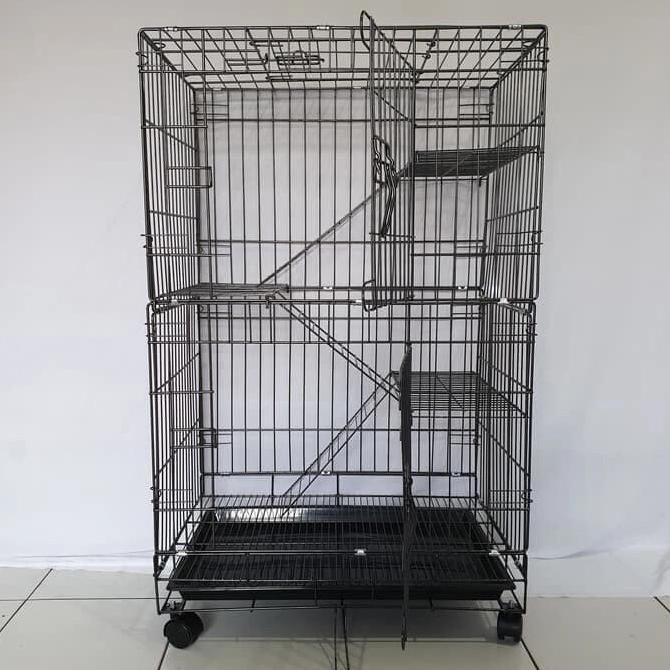 NEW KANDANG KUCING LIPAT TINGKAT 3/KANDANG BESI LIPAT/KANDANG KUCING MURAH