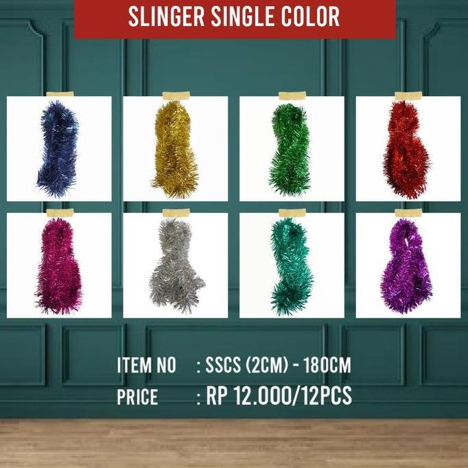 Slinger Tinsel Rumbai Hiasan Natal Parcel Lebaran Kecil isi 12 Pcs