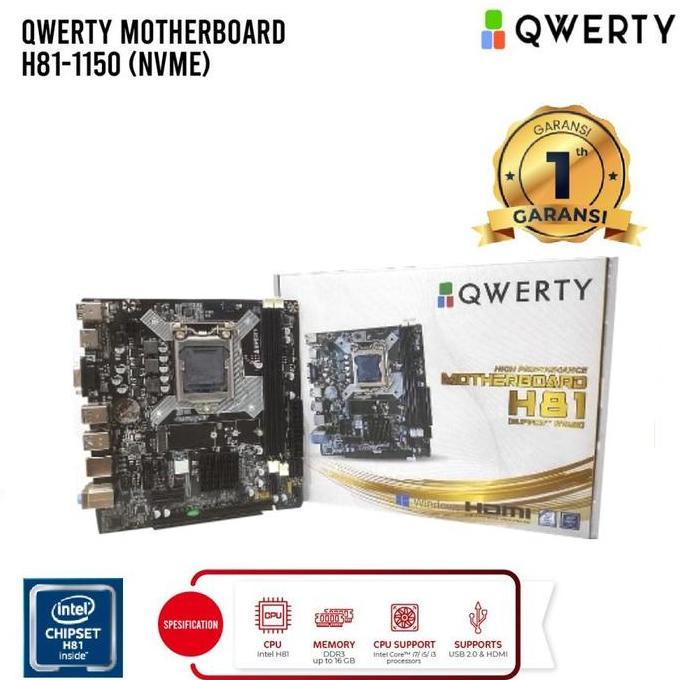 NEW Qwerty H81 NVME Motherboard (DDR3, LGA 1150)