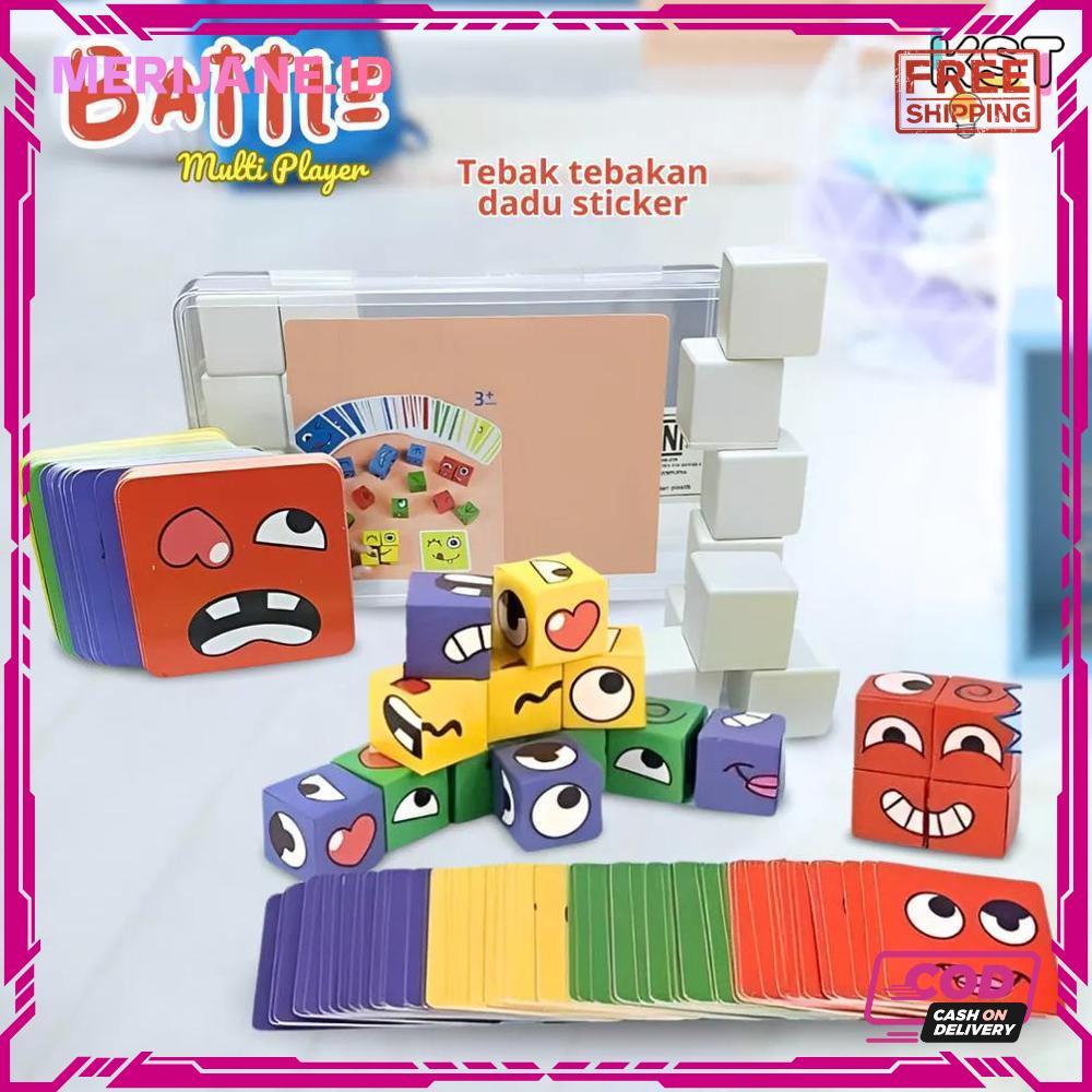 Mainan Dadu Ekspresi Interaktif Multipemain Tebak Ekspresi Wajah Dadu Tebak Bersama Teman - RO30-031