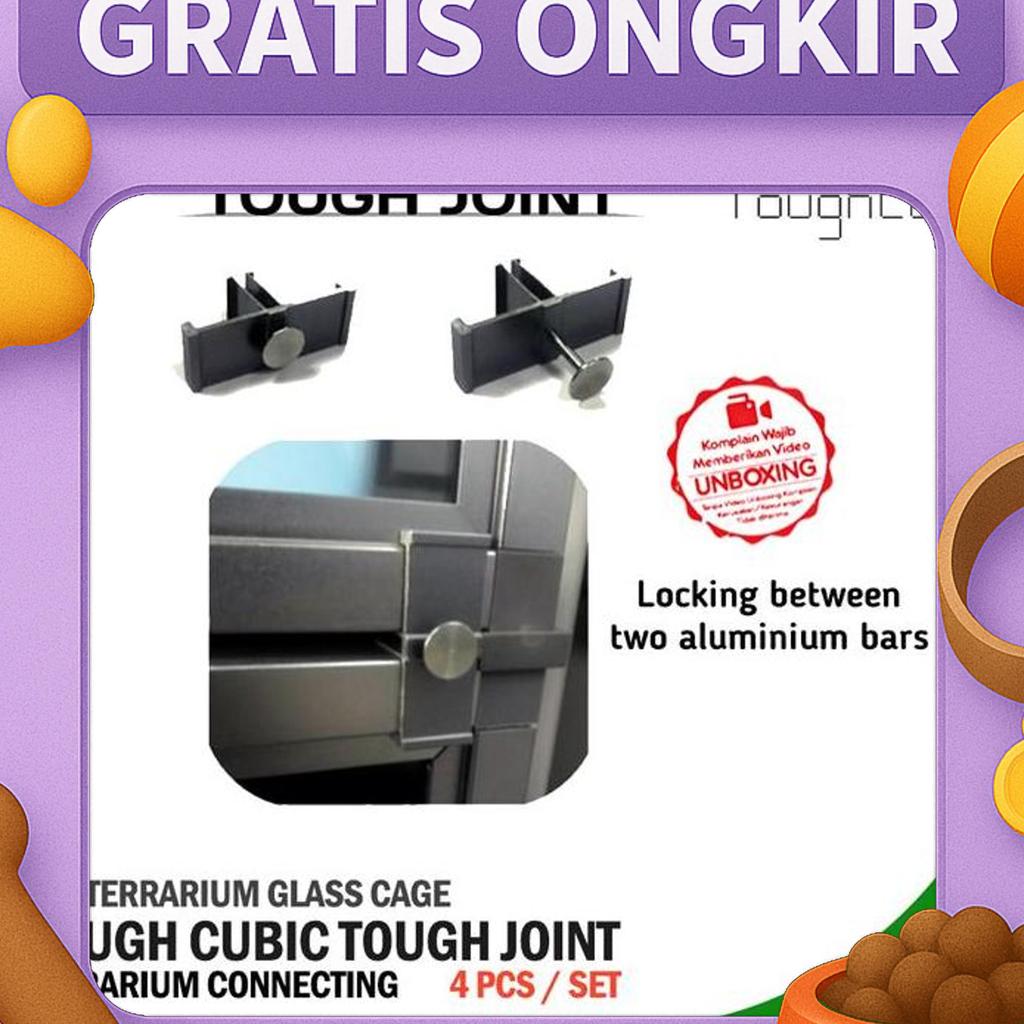 Tough Cubic-Tough Joint Aksesoris Kunci Kandang Terrarium Hewan Reptil