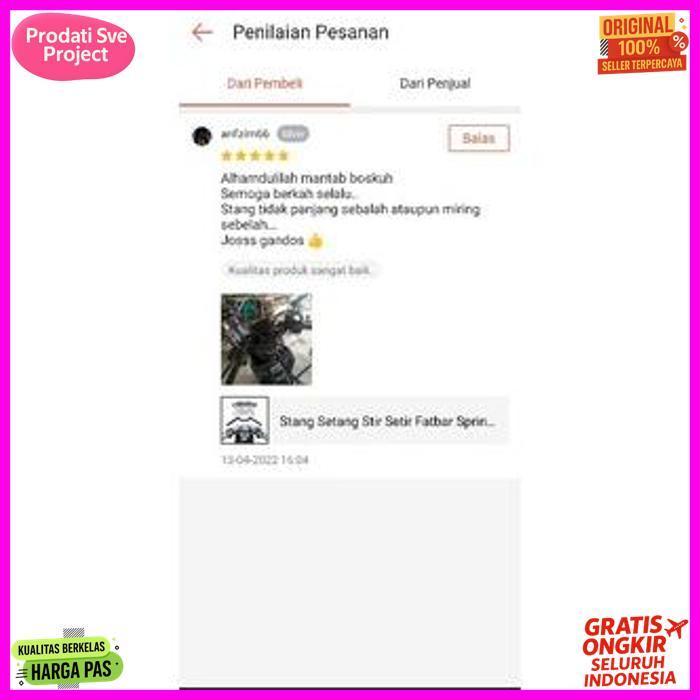 Prermium Stang Setang Stir Setir Fatbar Sprinter Pendek Beat Street Vixion Megapro Cb150R Racing Hit