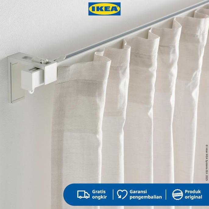 IKEA VIDGA Rel Gorden Trek Tunggal Dengan Perlengkapan Plafon 140cm