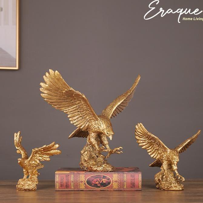 Great Eagle Ornament / Pajangan Hiasan Dekorasi Patung Elang Meja Kantor Rumah Mewah Klasik Gold