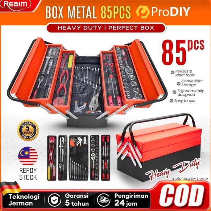 Reaim Tool Kit 85 Pcs Alat Bengkel Tool Kit Kunci Sok Set Pekerjaan Otomotif Pekerjaan Mobil Hand To
