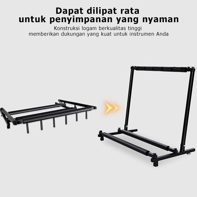 Rebapin - Rak Stand Gitar 3/5/7 Slot | Dudukan Gitar Akustik & Elektrik