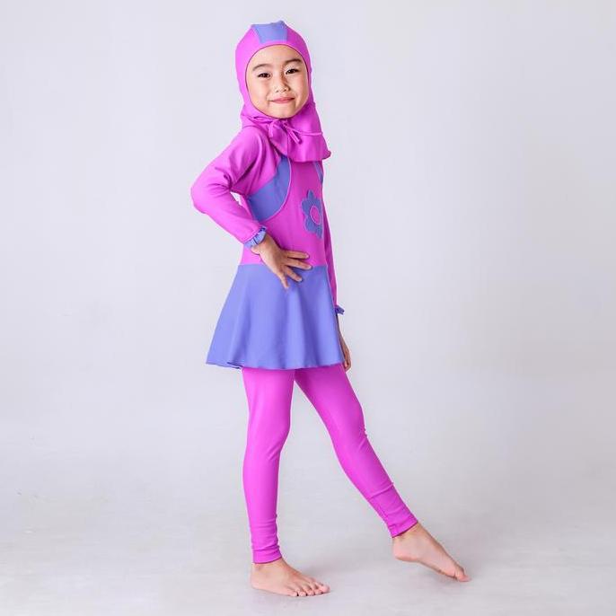 Promo Bodyfit Mila Swimsuit | Baju Renang Muslim Selam Panjang Anak Perempuan Cod