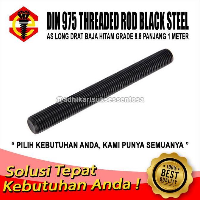 Grade 8.8 Baja Hitam As Drat M12 / Long Drat / Thread Rod M12x1Meter
