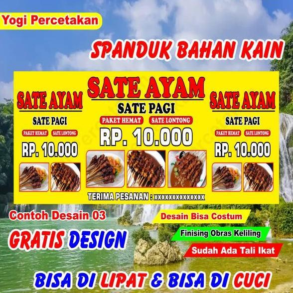 Terjangkau Spanduk Kain Sate Madura, Sate Ayam, Sate Kambing, Nasi Bebek, Desain Bisa Reques