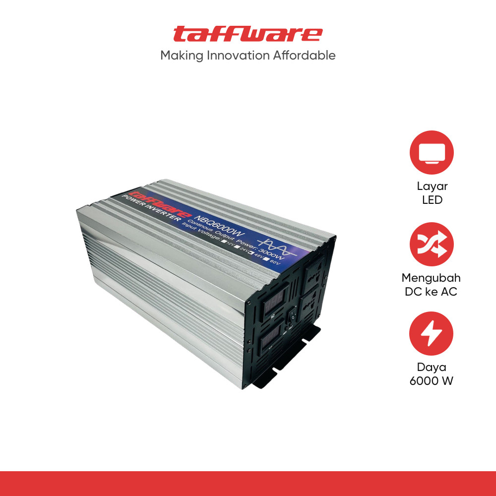 Taffware Power Inverter Mobil Pure Sine Wave DC 48V to AC 220V 6000W - NBQ6000W