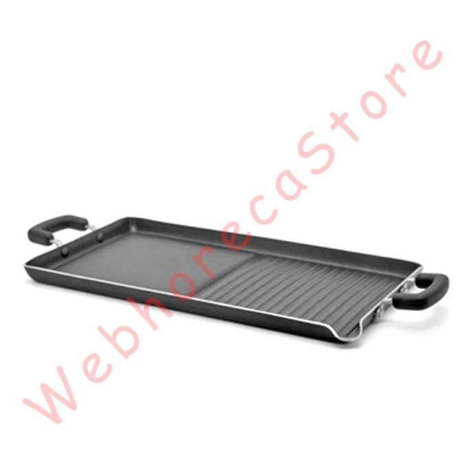 Diskon 2In1 Double Side Grill Griddle Pan Non-Stick/ Panggangan Teflon Alum