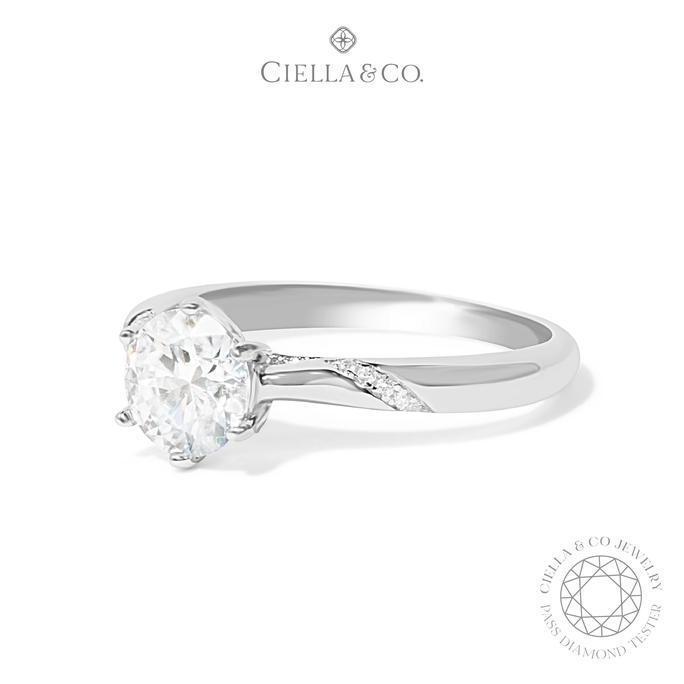 Cincin Tunangan Moissanite - Ciella&co. Lyra Solitaire Ring