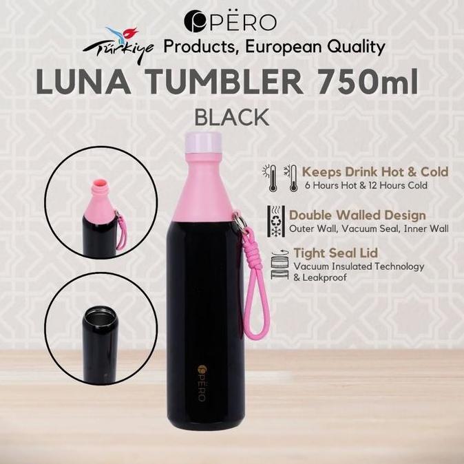Terlaris [Exclusive Jordi Onsu] Ready - Pero Luna Tumbler 750 Ml / Botol Minum Tumbler Vakum 750 Ml