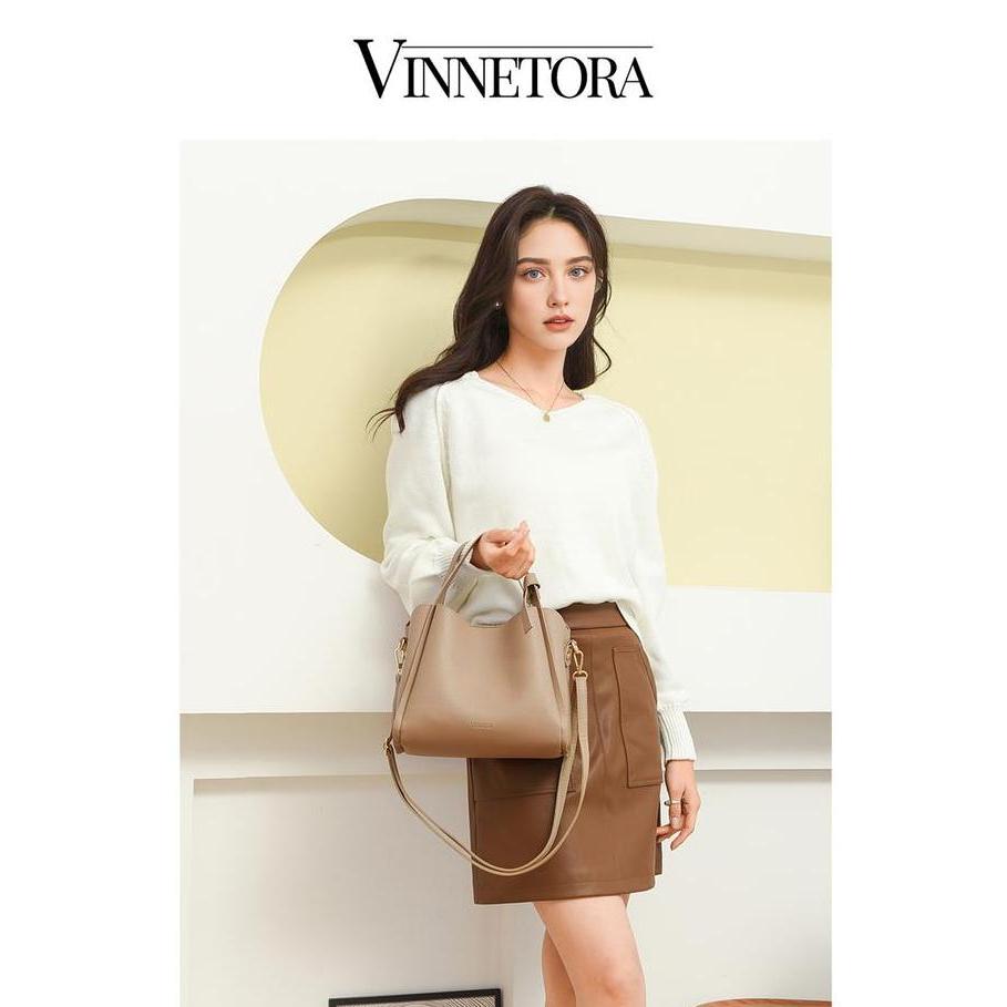VINNETORA Tas Selempang Wanita Tas Tangan Wanita Tas Kondangan Kulit Jeruk Korean Style Elegan