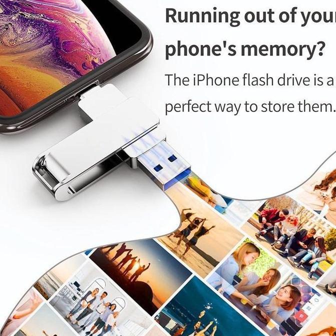 Flashdisk iPhone kapasitas nyata 1TB/2TB USB3.0 3-in-1 flashdisk metal 1TB (lightning/micro/usb) fla