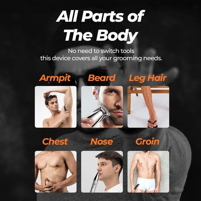 Shinon S-1191 All Body Trimmer Shaver - Alat Cukur Bulu Rambut Elektrik Bulu Ketiak Kemaluan Pria St