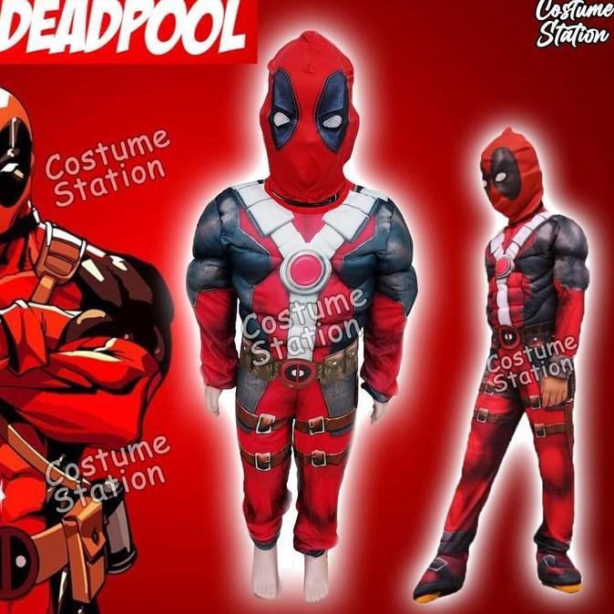 Kostum Superhero Deadpool, Costume Dead Pool anak laki