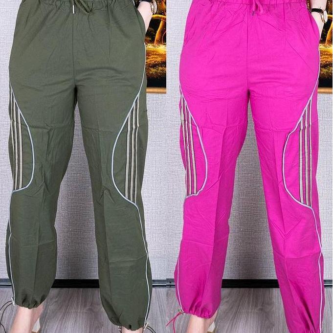 8093 Celana Panjang Kulot/Joger Wanita Tali Serut Katun Stretch - Model Terbaru Nyaman Santai Formal