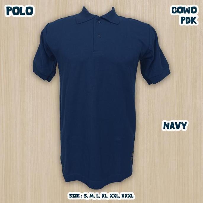 S-XXXL Kaos Polos Couple Polo Navy Tunik Muslimah/Seragam Kerja/Olahraga/Outbond/Reuni