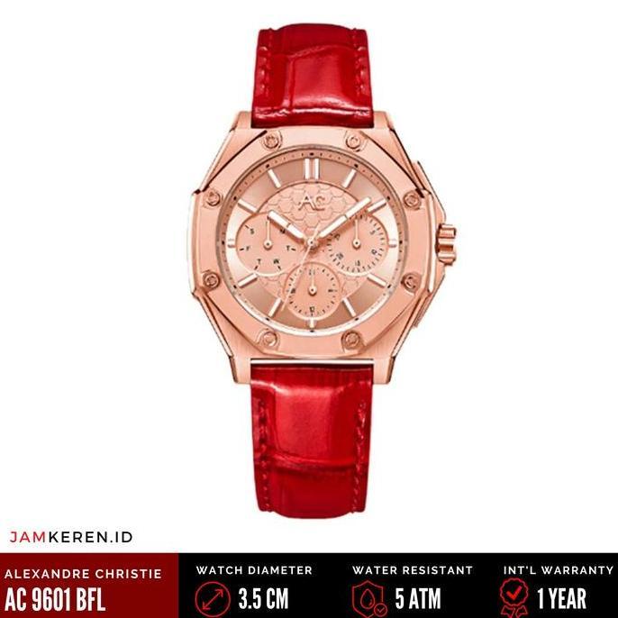 Jam Tangan Wanita Alexandre Christie 9601 AC9601 AC 9601 BF Tali Kulit