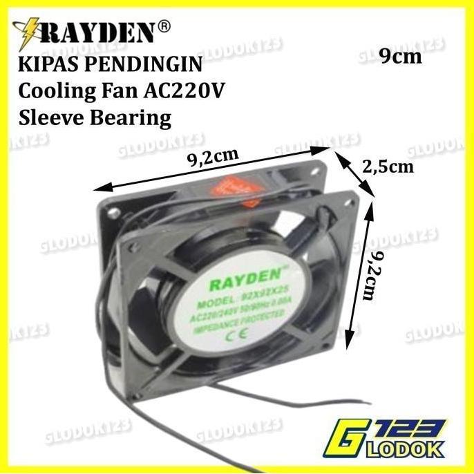 New- RAYDEN Mini Cooling Fan AC 220V Exhaust Kipas Pendingin 8 9 12 Cm