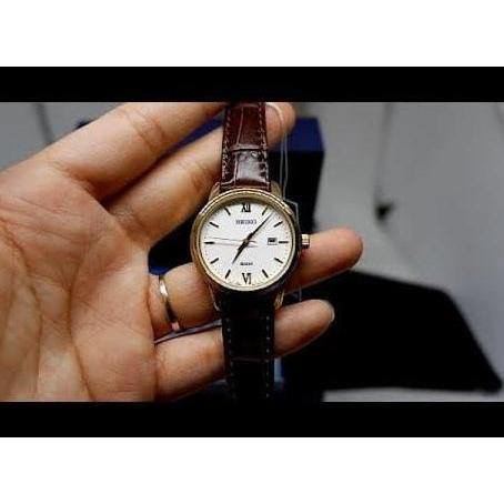 Jam Tangan Wanita Orinal Seiko SUR742P1 Brown gold White ORINAL