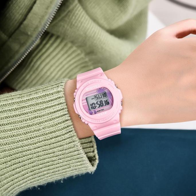 Ditec BDG-7110T Jam Tangan Wanita Dital Karet 7110 DG7110T 7110T