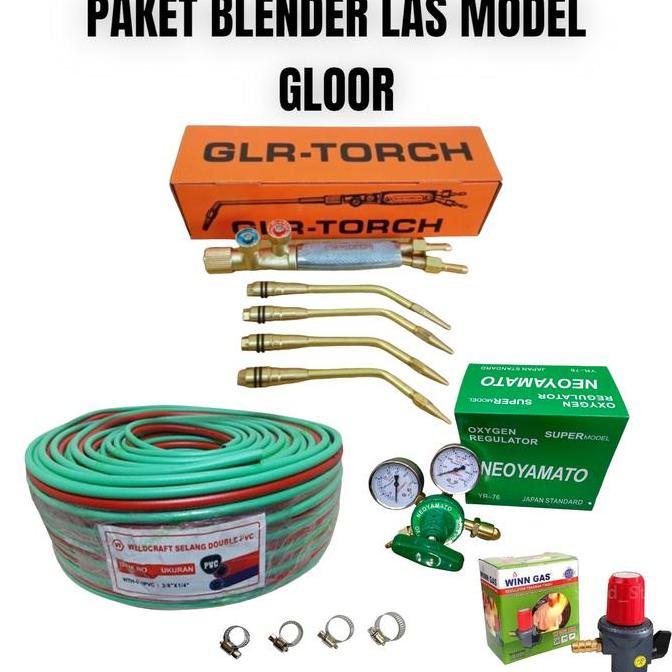 cikwangyu - paket blender las karbit welding torch gloor selang 5x1.5-2.3-5m - alat las gas lengkap