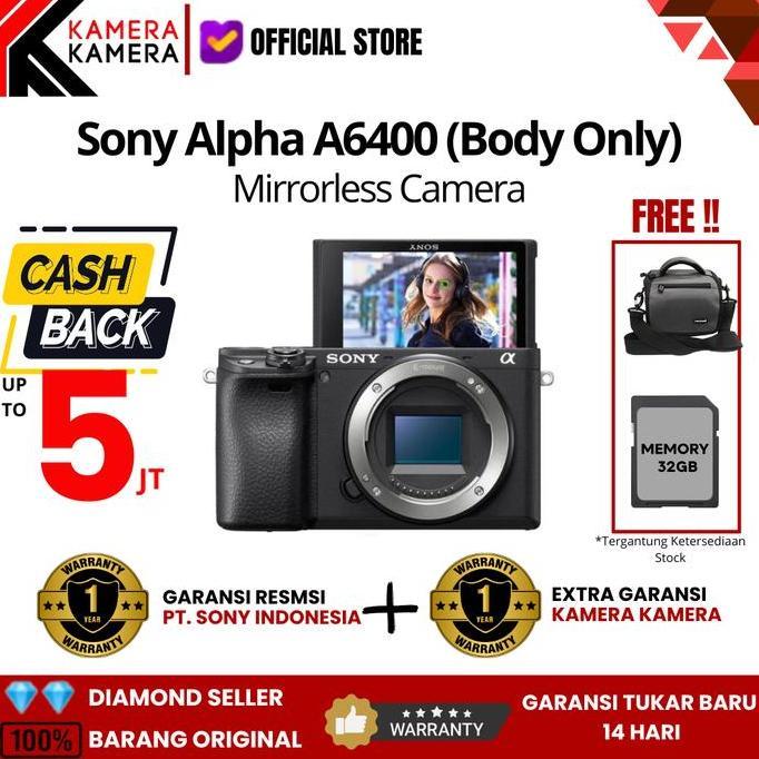 Sony Alpha a6400 / Sony 6400 Body Only Mirrorless Camera - Resmi Sony