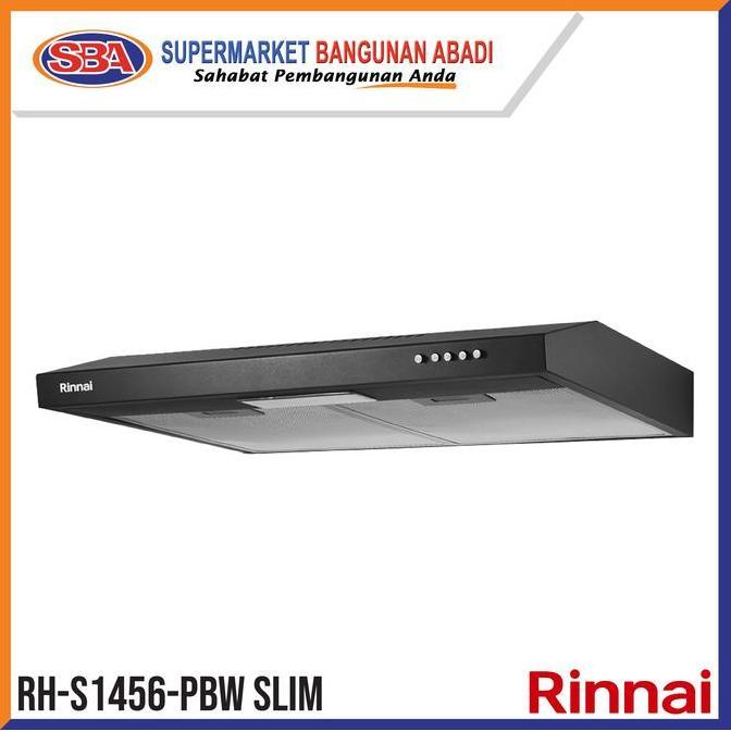 COOKER HOOD RINNAI RH-S1456-PBW SLIM VENTILATING RECYCLING BLACK & WHITE Promo Premium