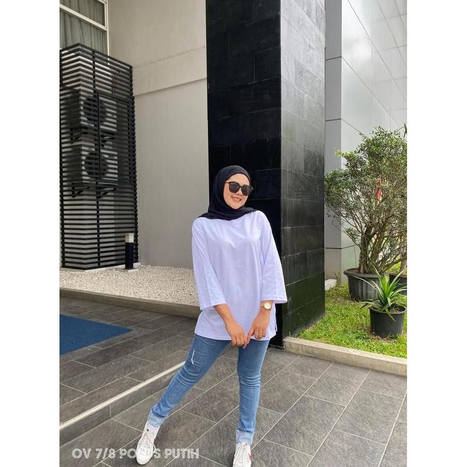 ALDIRA Kaos couple oversize putih polos / kaos oversize putih polos terbaru 2024 Wanita Pasangan Baj