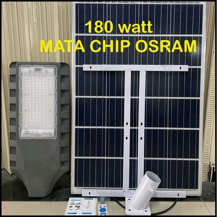 pju lampu jalan LED solar 180w mata osram / lampu pju solar panel two in one mata chips osram best s