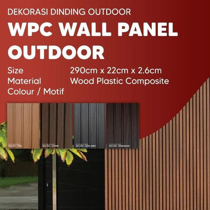 Promo Wallpanel WPC Outdoor / Wood Panel Dekorasi Dinding & Pagar Motif Kayu / WPC Wall Panel Outdoo
