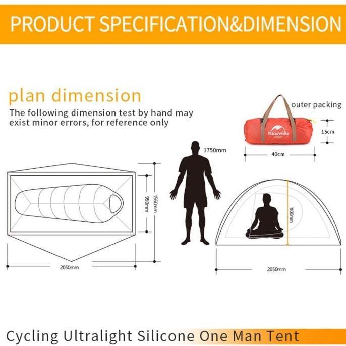 Miliki Tenda Cycling Camping 1 Orang Naturehike Nh18A095-D 20D