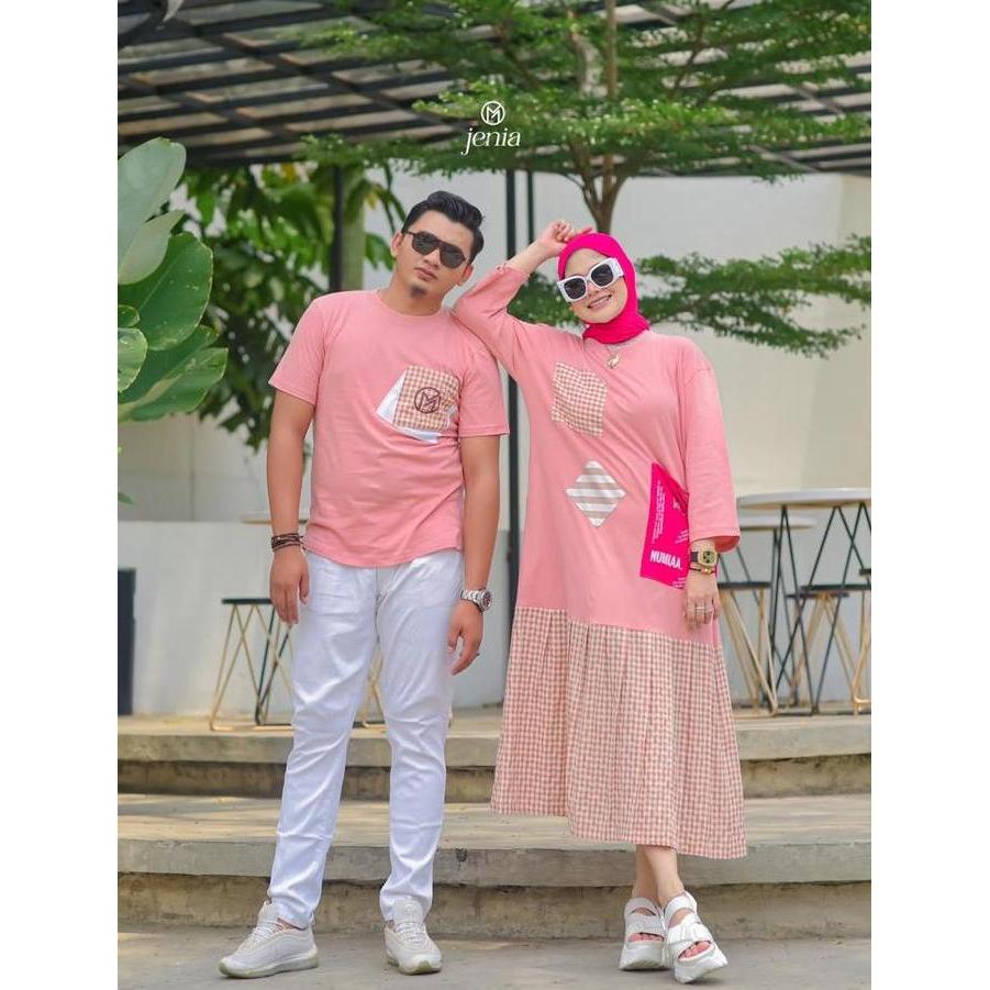 Couple JENIA by Numiaa Fashion I Pakaian Muslim Sarimbit untuk Pasangan LD All Size I Midi Dress Com