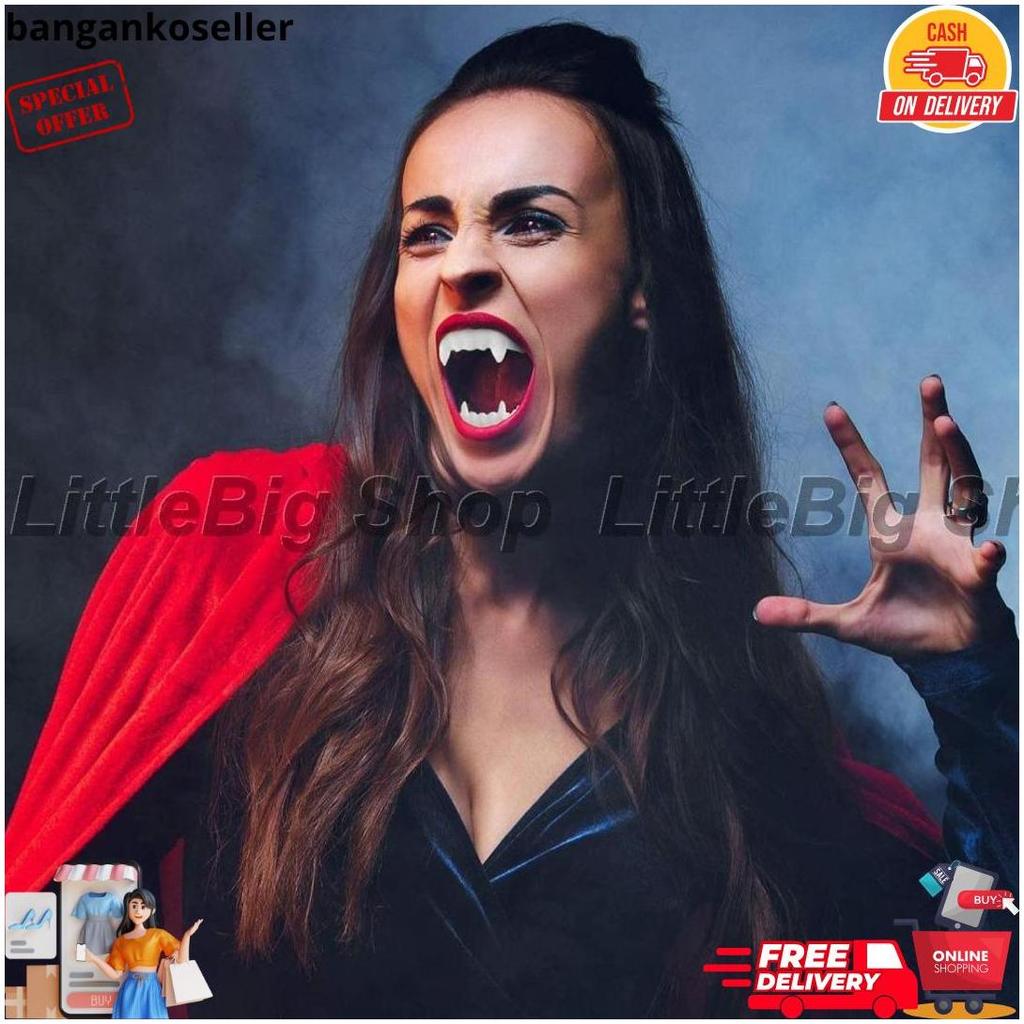 Ready Gigi Drakula  Palsu Glow In The Dark Elastis Bisa Cod