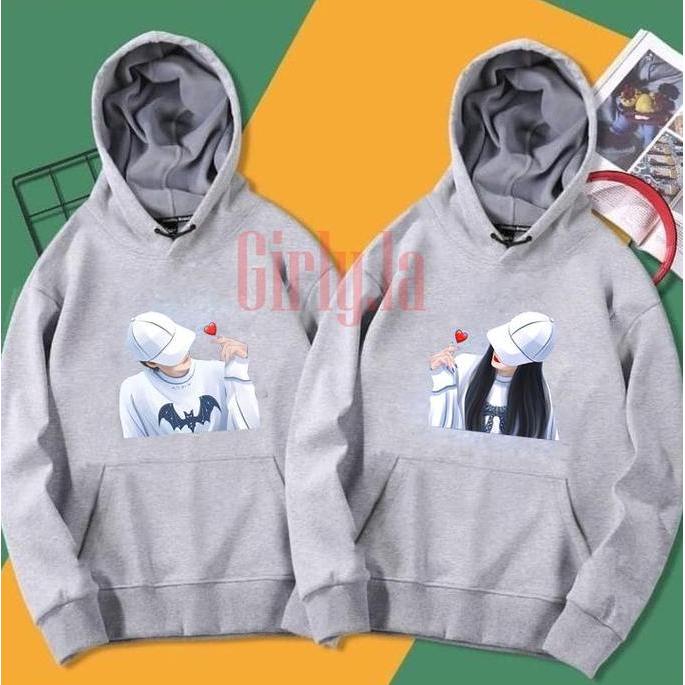 Switer couple pria wanita  / hoodie couple love pasangan cewe cowo love kekinian hoodie couple korea